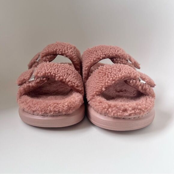 ALEXANDER MCQUEEN Shearling Slide Sandals in Pink EU 37.5 US 7.5 NEW MSRP $790 - Picture 6 of 10